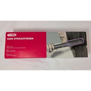 TYMO RING Hair Straightener Brush Comb HC100 Black Pink 3D Teeth 5 Temp Settings